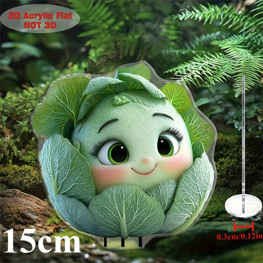 

Милая зеленая капуста, плоский акрил 2D, декоративная, подходит для сада, газона, горшечного растения, улицы, Рождества, Хэллоуина 15cm