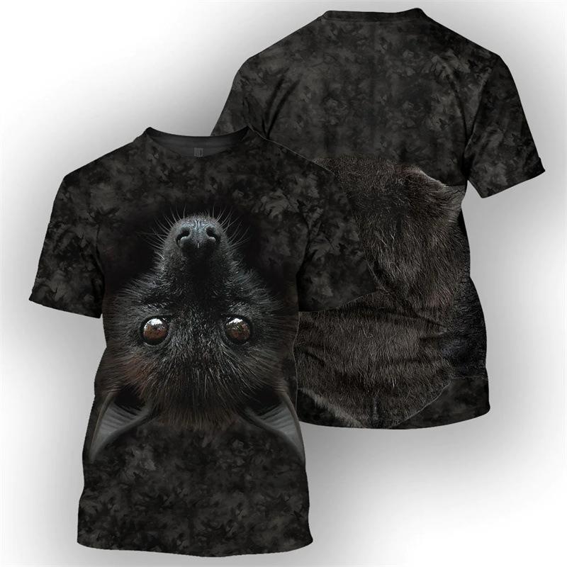 Summer Round Neck 3D Animal Pattern Print Top Fashionable Casual Short Sleeved Men's and  Women's Unisex T-shirts