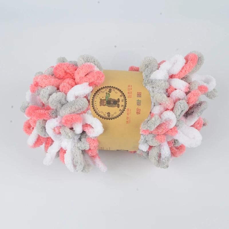 500g/Lot Hand Knitting Finger Loop Yarn Crochet Super Warm Puffy Circle Cotton Braided Rope Puffy Smart Polyester Sock Toy