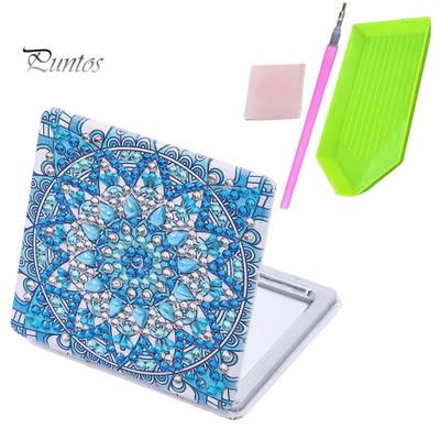 1 Set Diamant-Malspiegel, tragbarer, mit Strasssteinen verzierter Schminkspiegel, DIY-Kit für Zuhause, Reisen und Outdoor