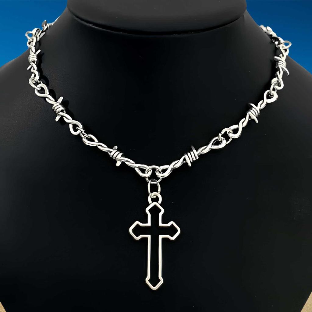 Punk Gotický Choker Náhrdelník Srdce a Trny - Unisex Módní Statement Doplněk