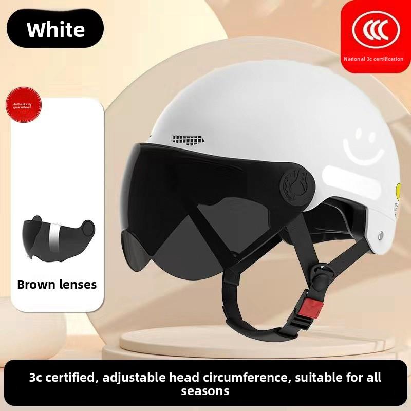 Electric Battery Car Helmet Women's Summer Sun Protection Breathable Hard Hat Motorcycle Riding Helmet Four Seasons Half Helmet