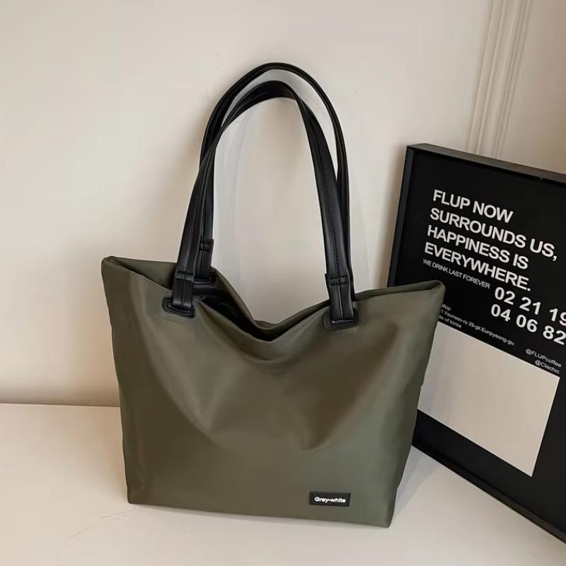 Fashion Zipper Nylon Simple Solid Concise Women's Tote Bag   Versatile High Beauty Designer Lightweight Shoulder Bag