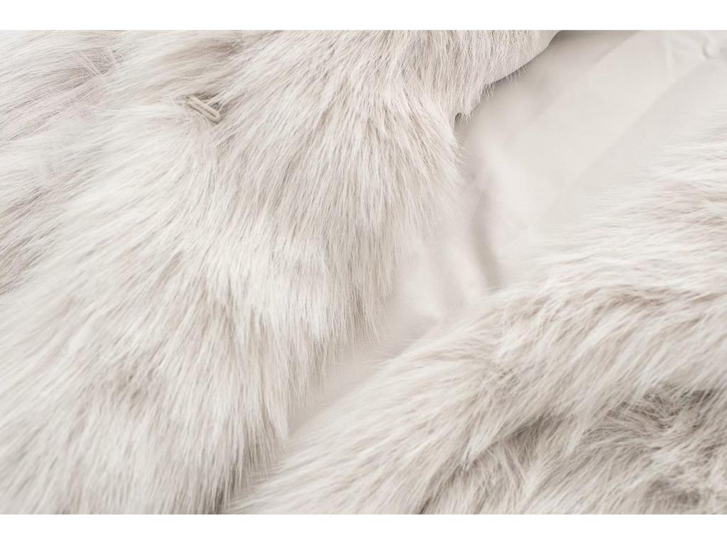 2023 Autumn/Winter Women's Faux Fur Mid-Length Warm Coat D69084