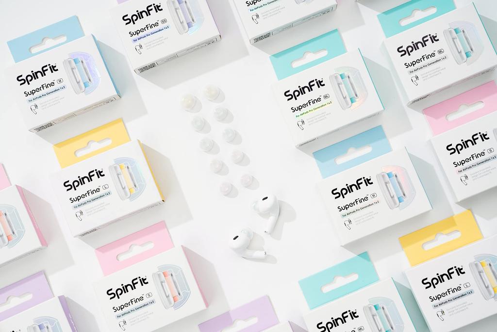 SpinFit SuperFine Compatível com AirPodsPro 1ª 2ª Geração Ponteiras de Silicone Médico Par de ML Par de Adaptadores & (1 Tamanhos/1 Incluído)