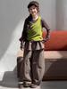 Girls' Autumn Casual Outfit: 2026 New Style Vest, Diaper Cover, and Wide-Leg Pants for Older Children