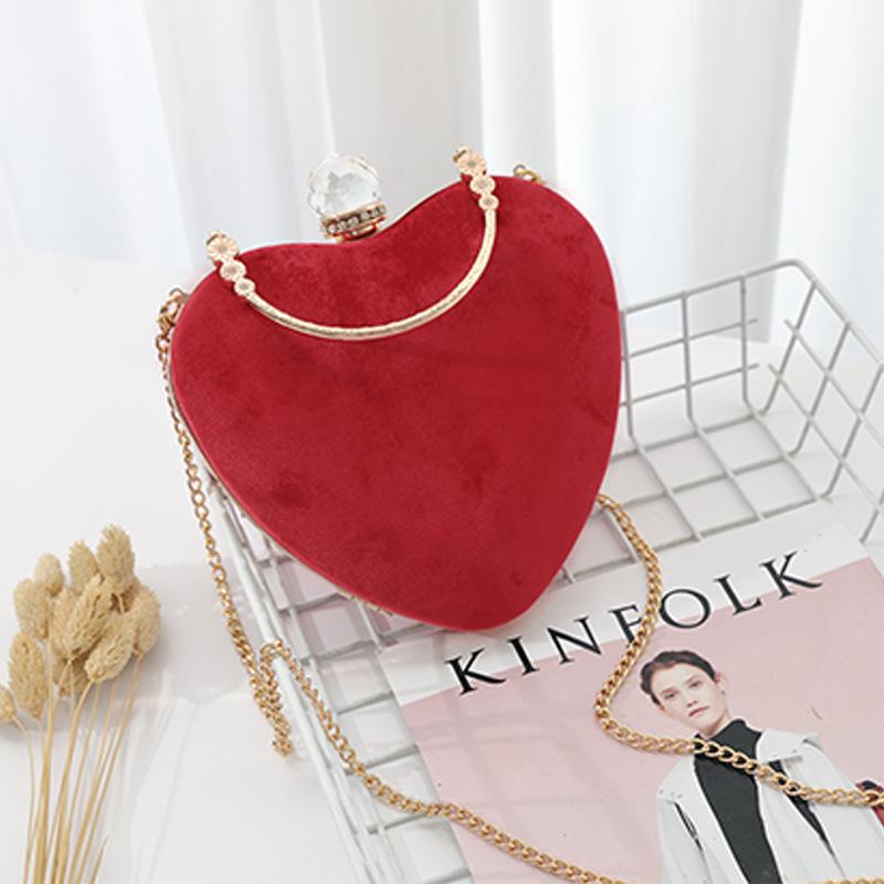 Bag Women's New Fashion Plush Heart-shaped Chain Small Bag Personalized Versatile Shoulder Messenger Bag