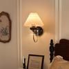 Nordic Retro Chinese-Style Wall Lamp: Solid Wood & Cream Bedside Light for Bedroom, Living Room & Aisle Decorations