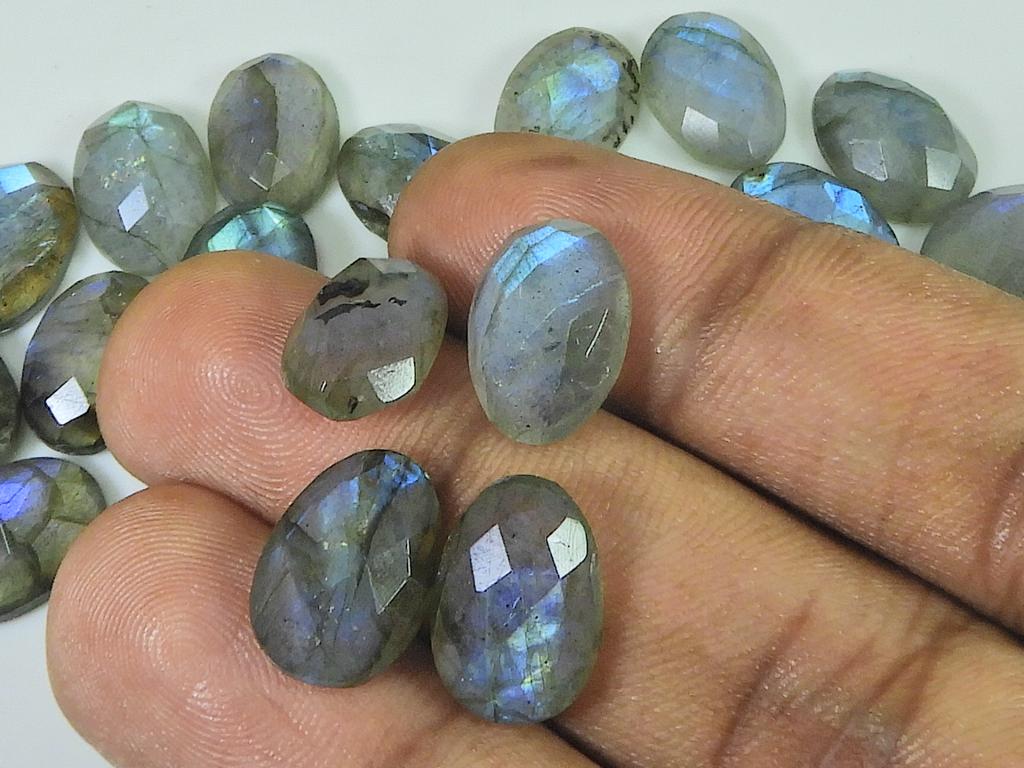 8X8MM Natural Labradorite Checker Cut Octagon Cabochon Gemstone 38Pcs Lot LM-1220