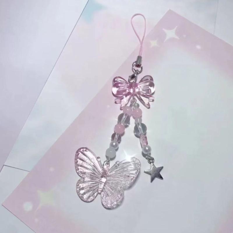 Phone Pendant Phone Chain Phone Lanyards Bag Pendant Butterfly Phone Jewelry Accessaries Perfect Gift for Women Girls