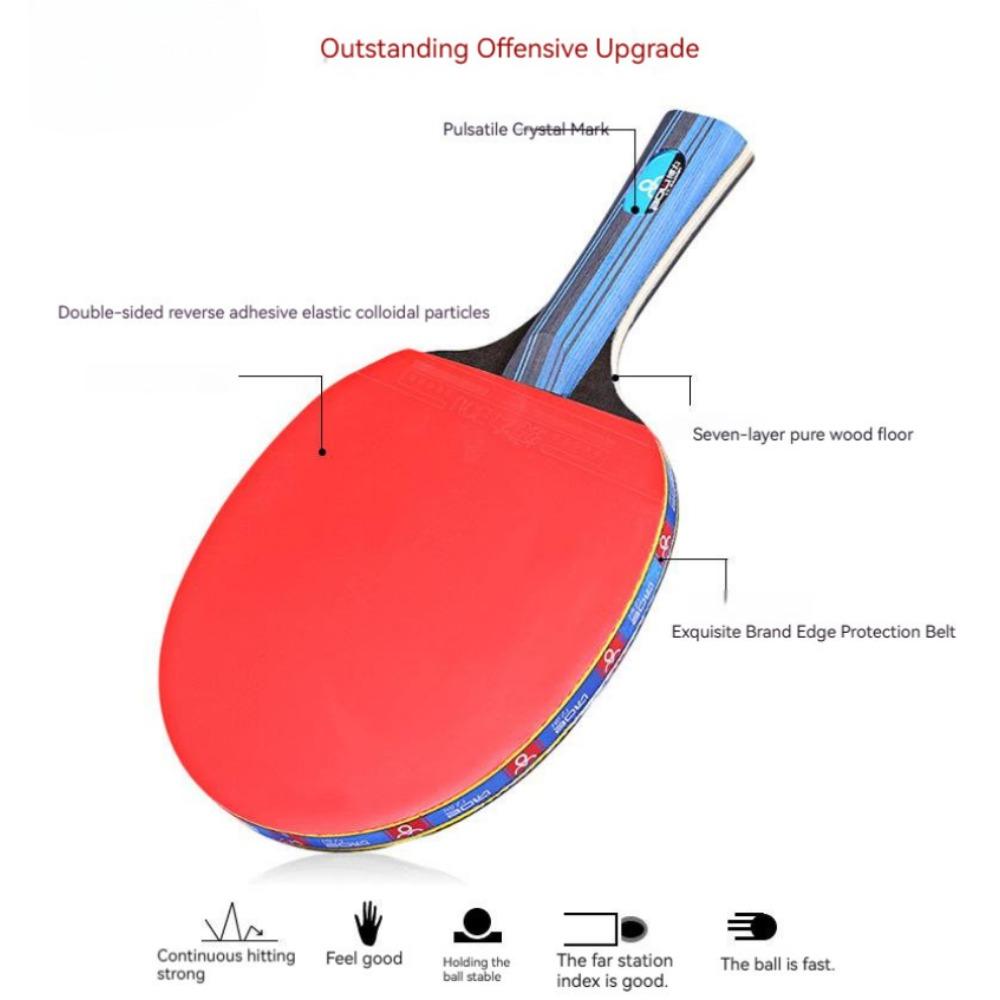 2PCS Ping Pong Racket Table Tennis Beginners 3 Star Training Set Pimples-in Horizontal racket Rubber Hight Quality Blade Bat