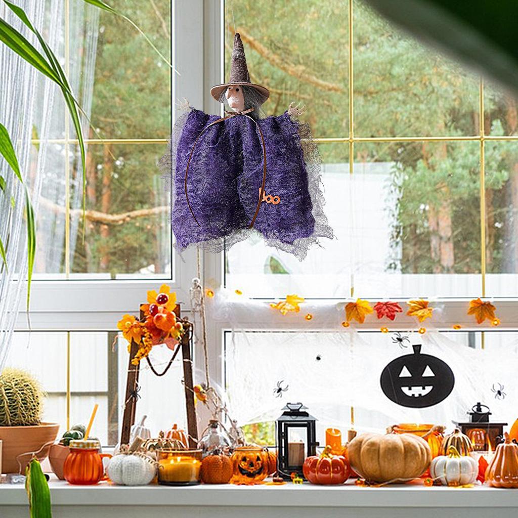 Cute Halloween Witch Pendant Halloween Decoration Home Decor Pumpkin Ghost Witch Hanging Pendant Halloween Creative Gift