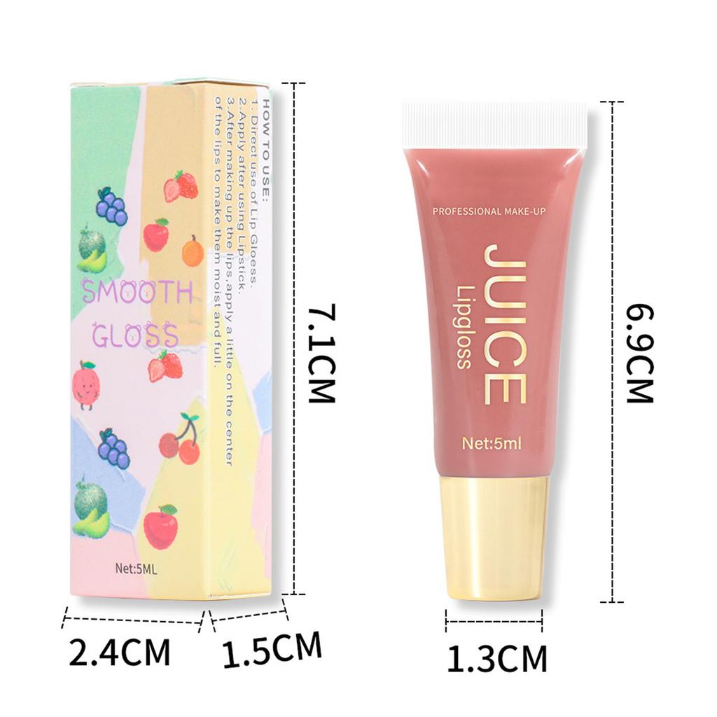 Plumping Lip Oil with Fruit Flavor, Mirror Shine Gloss - Long-Lasting Hydration Makeup for Women