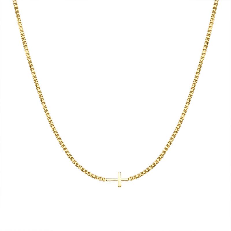 European Fashion 14K Gold-Plated Cross Necklace for Women