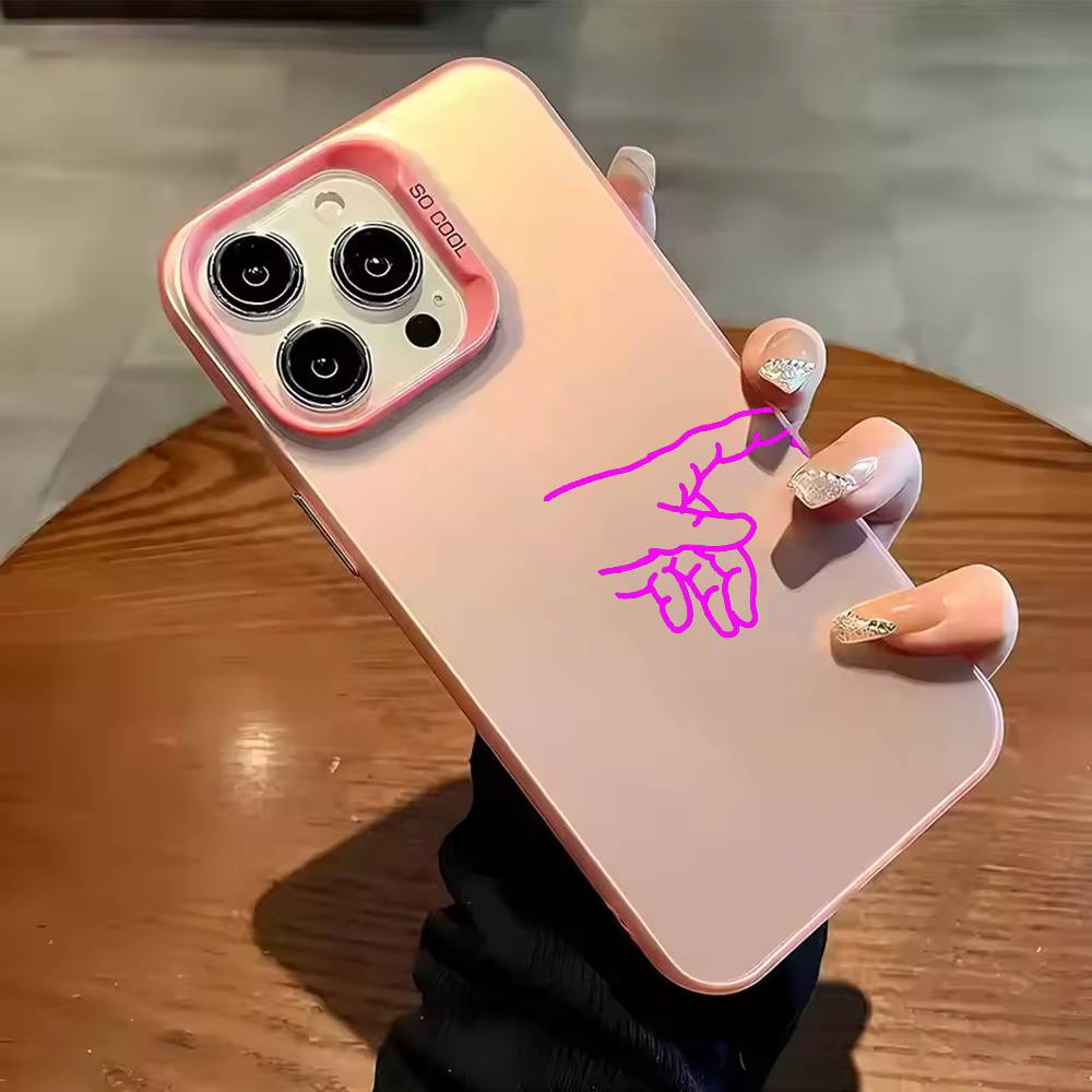 Hand in hand Loving couple Phone Case For iPhone 17 16 15 14 13 12 11 Pro Max Plus Silver candy Matte Cover