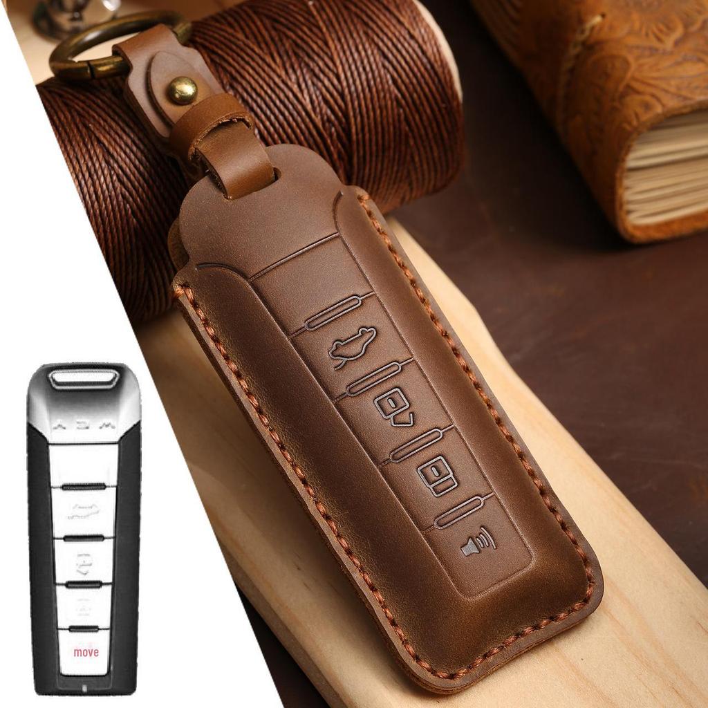 Autoschlüsselhülle aus echtem Leder für Great Wall Weipai WEY Tank VV5/Mocha VV6/First Love VV7.