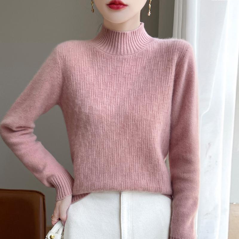 Women's Cashmere Sweater Qinghe Cashmere 30% Cashmere 70% Wool Autumn and Winter Cashmere Thick Pullover Soft and Warm