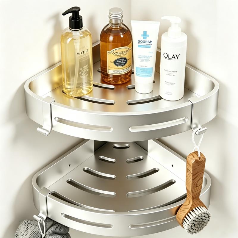 Xinpei Drill-Free Space Aluminum Corner Bathroom Shelf