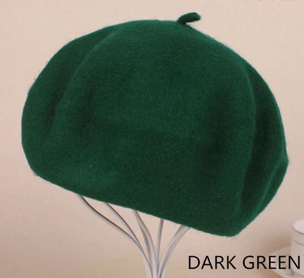 Women Girls Beret French Plain Wool Caps Warm Winter Beanie Hat Vintage Berets Solid Color Elegant Ladies Winter Hats Caps
