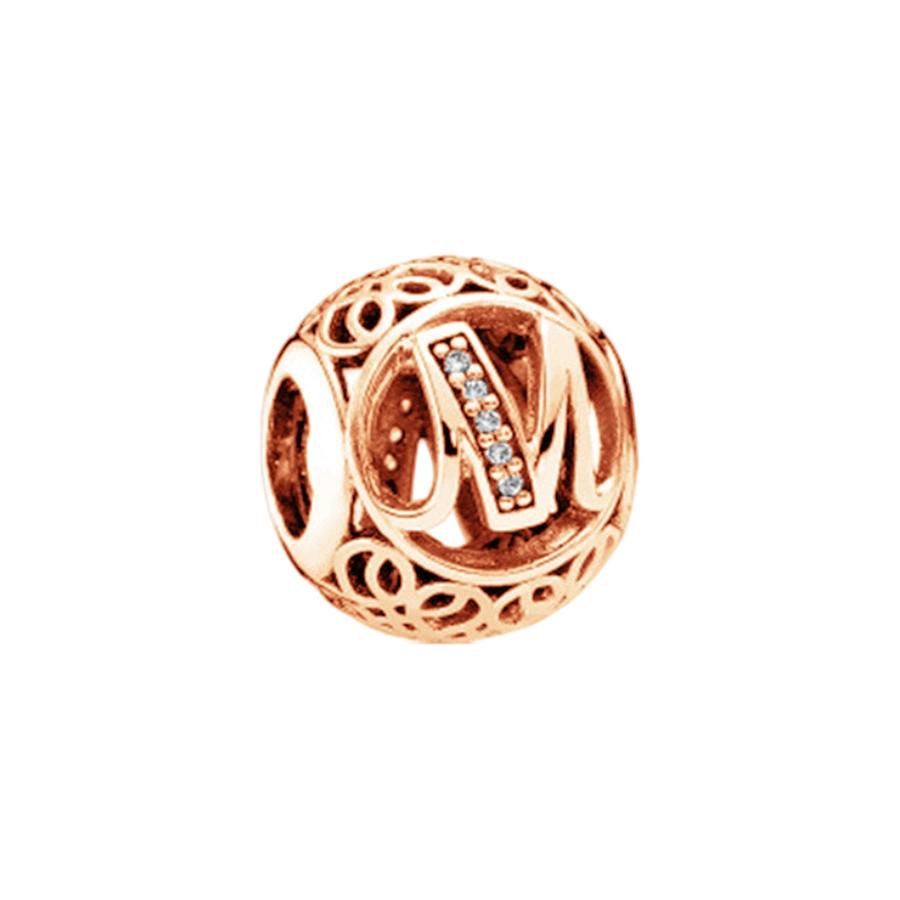 Fine Sparkling Spherical A-Z 26 Lucky Letters Charm Beads Fit Original European Bracelets Diy Women Jewelry Gifts