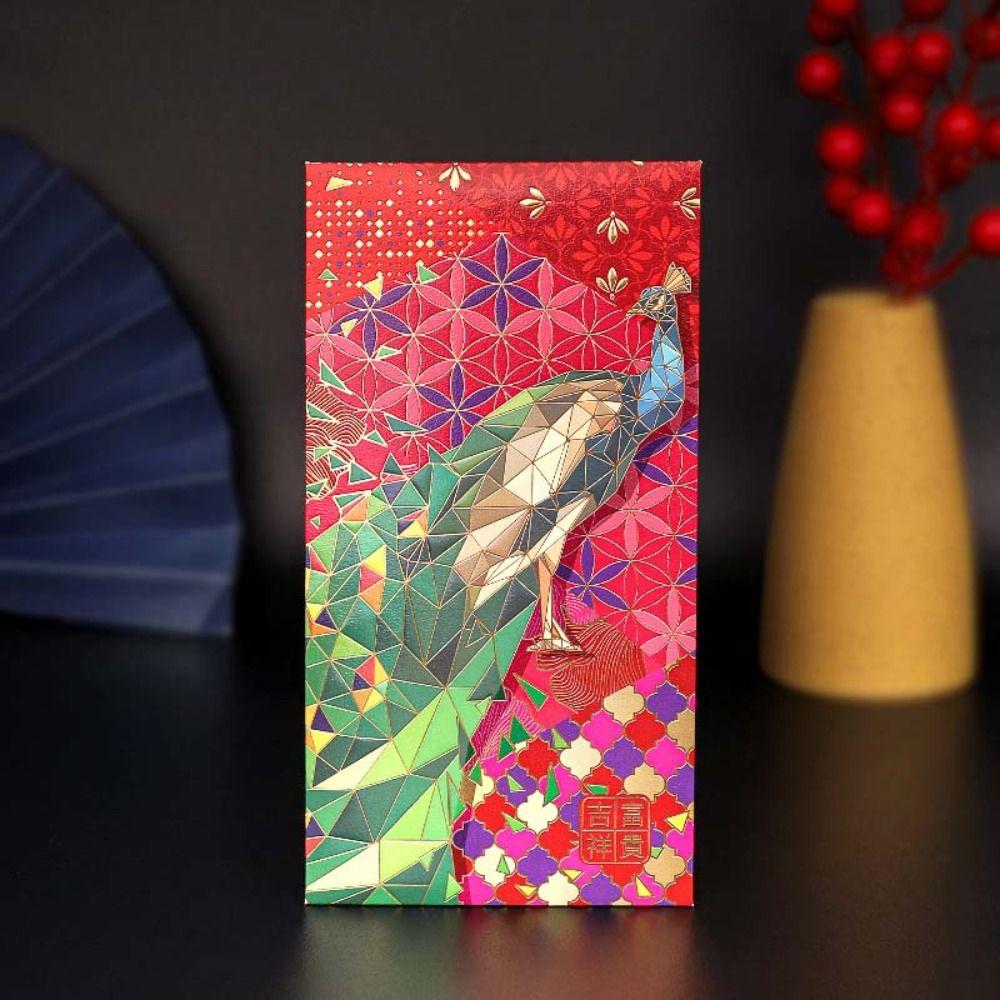 6Pcs/set Chinese Dragon Year Money Pocket Spring Festival Supplies Red Pocket Hongbao  Wedding