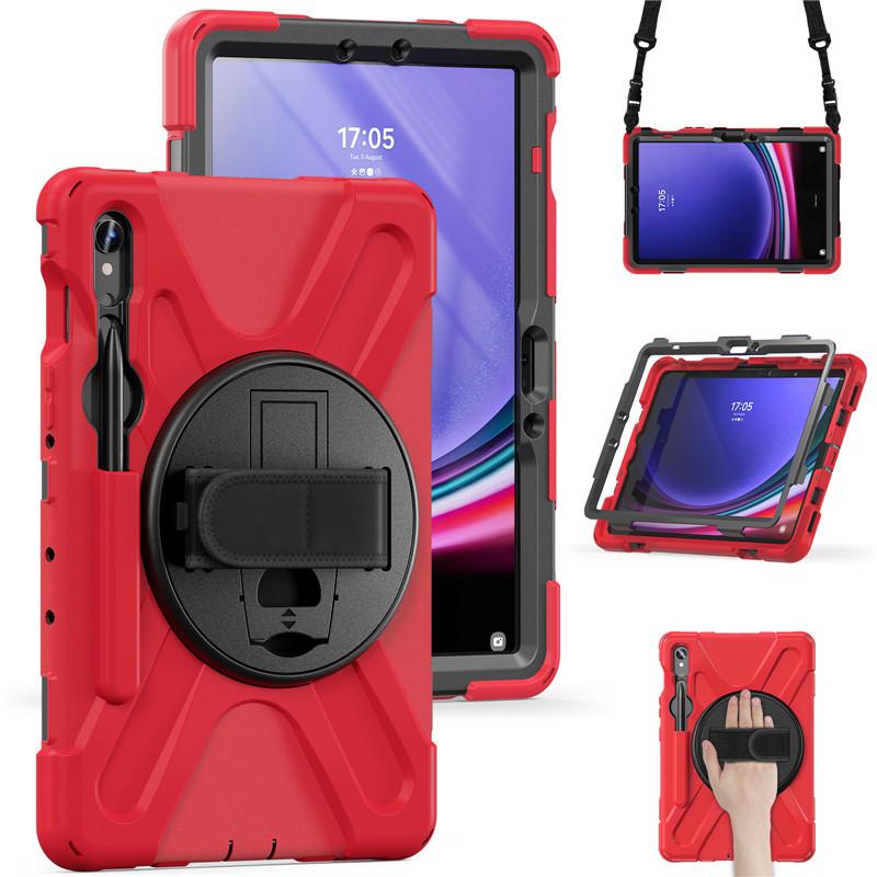 For Samsung Galaxy Tab S10 S9 FE Plus Shockproof Kids Stand Tablet Cover Shoulder Strap Funda for Galaxy Tab S7 Plus FE S8 Plus