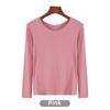 Korean Half-High Collar Slim Fit Modal T-Shirt - Long-Sleeve Solid Color Top