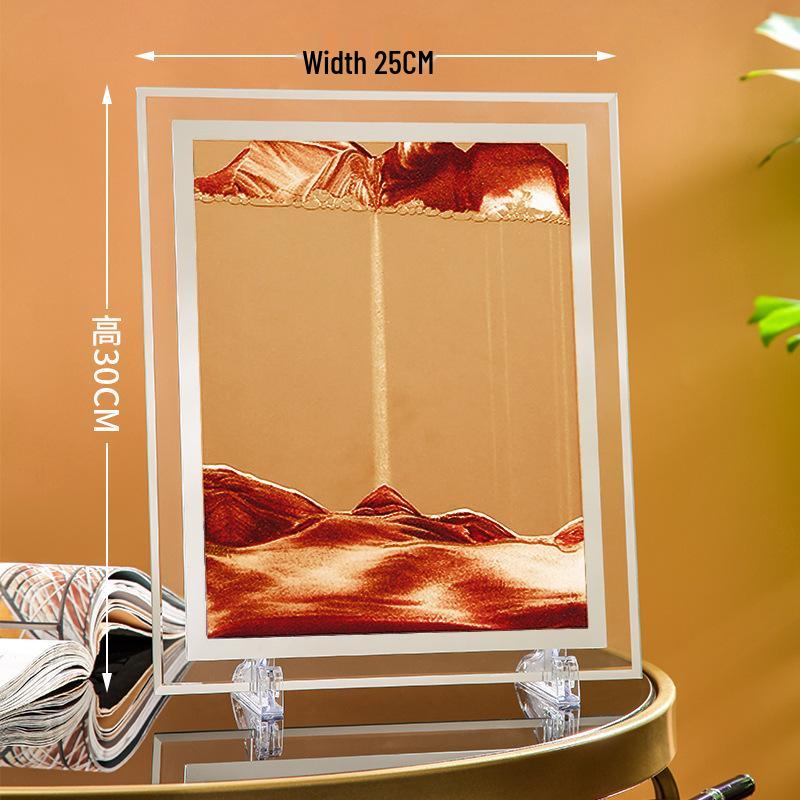 Ornament 3D Ruchomy Piasek Lustrzane Krawędzie Kwadratowy Obraz do Salonu - Szklana Dekoracja Rękodzieła Zestaw na Prezent