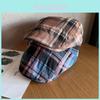 Fashion Plaid Beret Hat For Women Summer Breathable Sun Protection