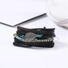 4Pcs Punk Multilayer Leather Bracelet Men's Women Wristband Bangle Jewelry Set Gifts for Women Girls Mother