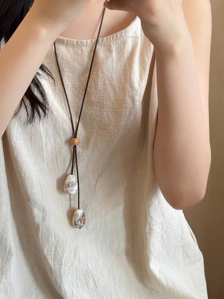 Korean Cold Wind Geometric Love Bow Necklace Personality Trend Sweater Chain Simple Retro Item Decoration