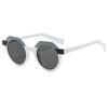 New sunglasses round color matching sunglasses men's and women's personalized trendy sunglasses anti-blue flat glasses