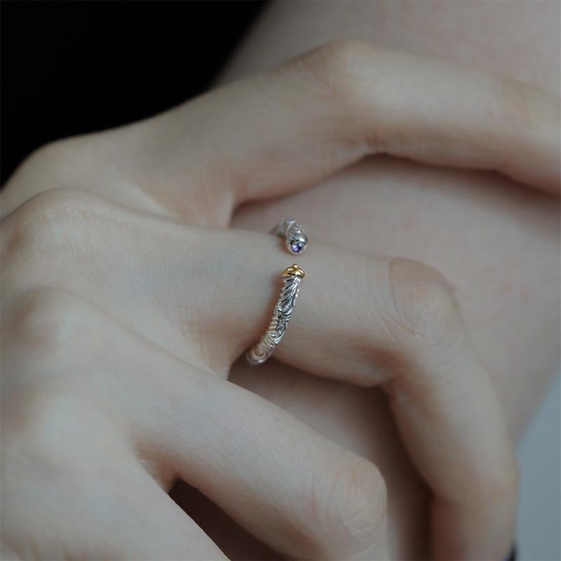 Lupulus Humulus Open Ring Adjustable Plant Index Finger Rings Decoration Gift