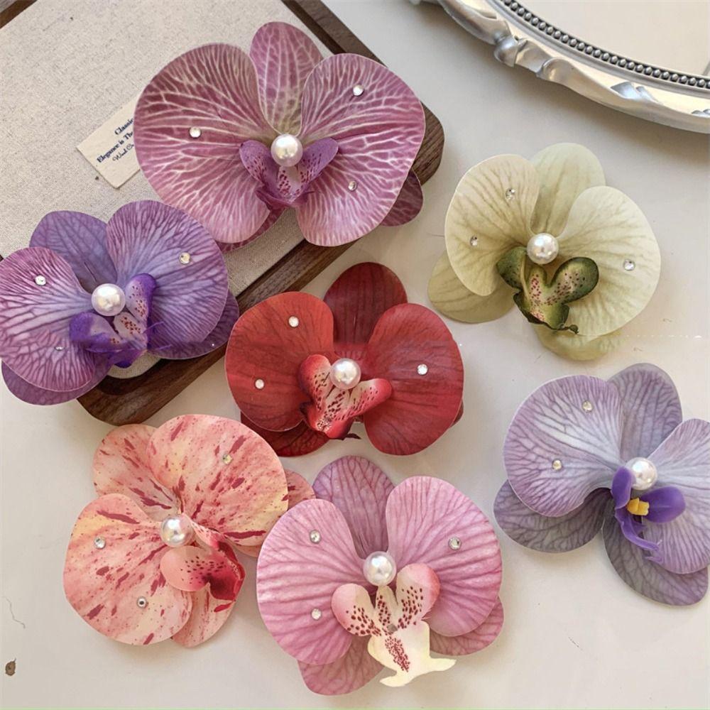 Butterfly Orchid Orchid Flower Hairpin Cloth Girl Hair Clip Cute Flower Hair Clip Seaside
