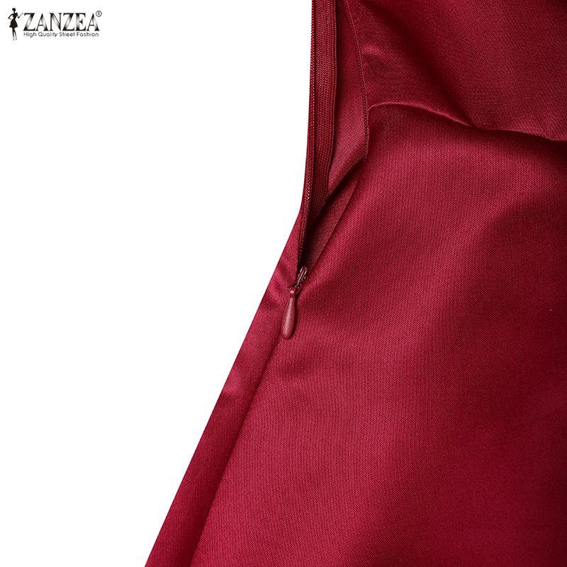 ZANZEA Elegant Women Off Shoulder Casual Sleeveless Long Dress