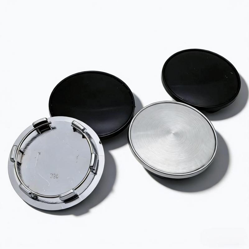 4pcs 69mm ( Clips 56mm ) Black/Silver No Logo Emblem Badge Car Wheel Center Caps Rim Hubcap Wheel Hub Dust Cover Car Accessories