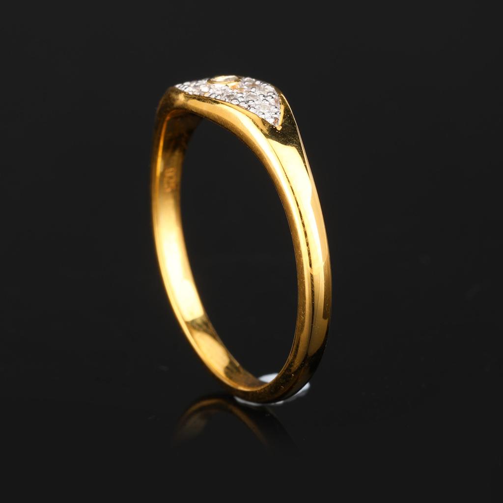925 Sterling Silver Ring White Cubic Zirconia Round 1.5mm 1.3mm Rhodium or Yellow Gold Plated Elegant Women Jewelry