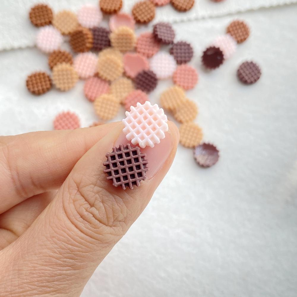 50pcs Resin Mixed Circle Grid Chocolate Chip Cookies Nail Art Flatback Scrapbook DIY Wedding Applique Jewelry Accessories Crafts