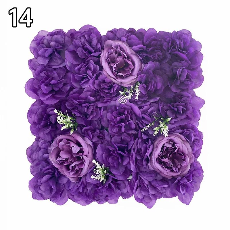35x35cm Color Artificial Rose Flower Wall Panels Faux Rose Flower Row Stage Backdrop Layout Wedding Proposal Party Home Decor