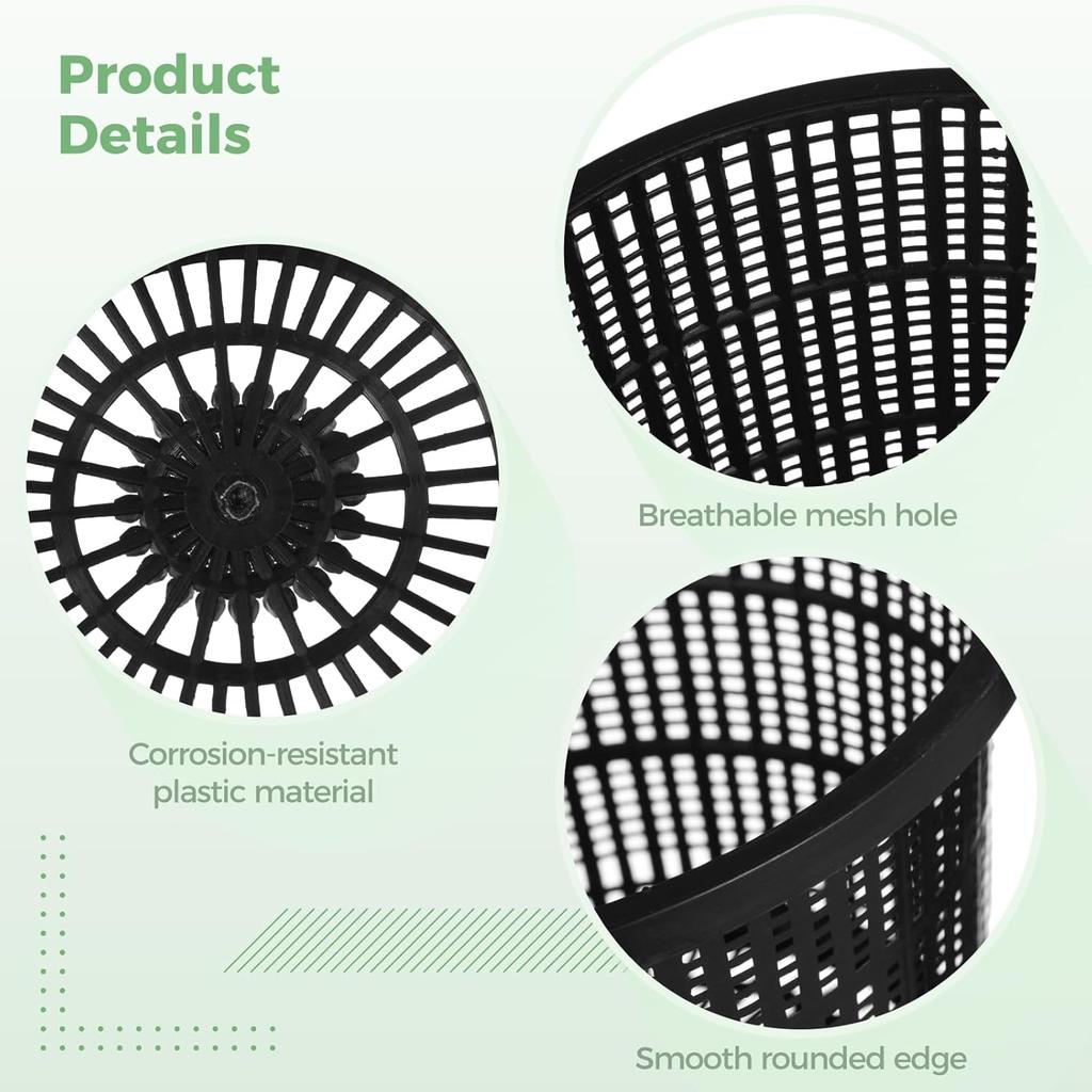 Hydroponic Net Pots 4 Pack 8.3" Black Orchid