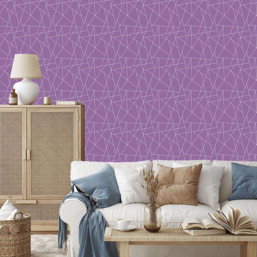 Wallpaper Geometric pattern purple, soft shapes 50x1000