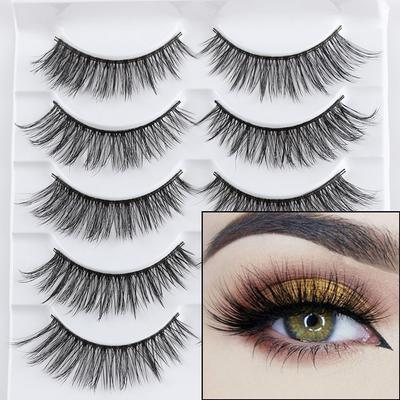 Makeup Multilayer Wispy Fluffy Handmade False Eyelashes Extension Tools Natural Long Thick Cross