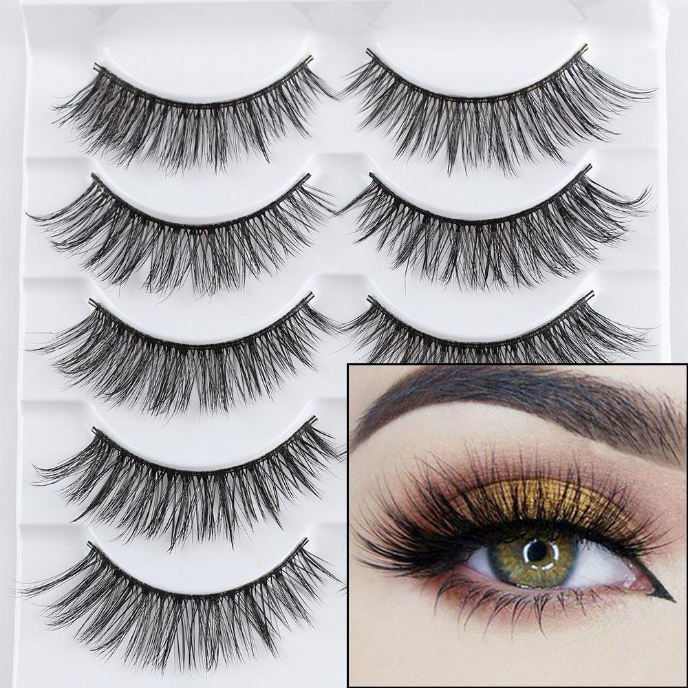 Fashion Multilayer Glam Wispy Fluffy False Eyelashes Natural Long Thick Cross Extension Tools