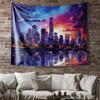 Nighttime Cityscape Digital Printing Polyester Wall Tapestry Suitable For Use In Living Rooms Bedrooms Offices Bars And Party
