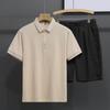 Mens Casual Solid Color Short Sleeve Polo Shirt