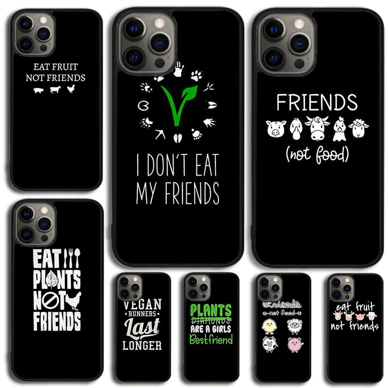 Eat Fruit Not Friends Vegan Phone Case For iPhone 17 Air 15 16e 14 13 Pro Max Coque 12 11 Pro Max PLUS cover