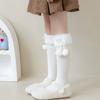 Long Tube Sock Plush Hosiery Autumn&Winter Bow Socks Fashion Design Lamb Wool Stocking  Women