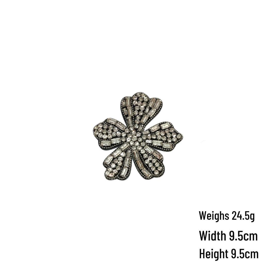 Aplique de Flor de Lantejoulas Autoadesivo para Vestido de Noite e Acessórios de Roupa