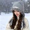 Soft Winter Pullover Hats Cat Ears Thicken Beanie Cap Versatile Ear Protection Hat  Outdoor