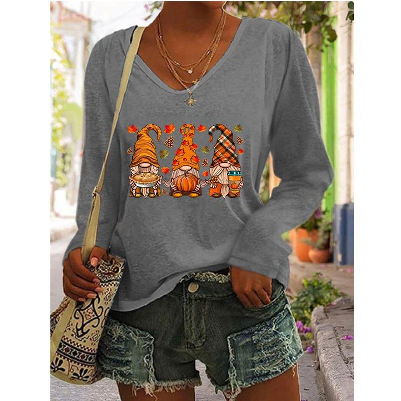 IHUASU Kadın Moda Günlük V Yaka Uzun Kollu Bluzlar & Gömlekler